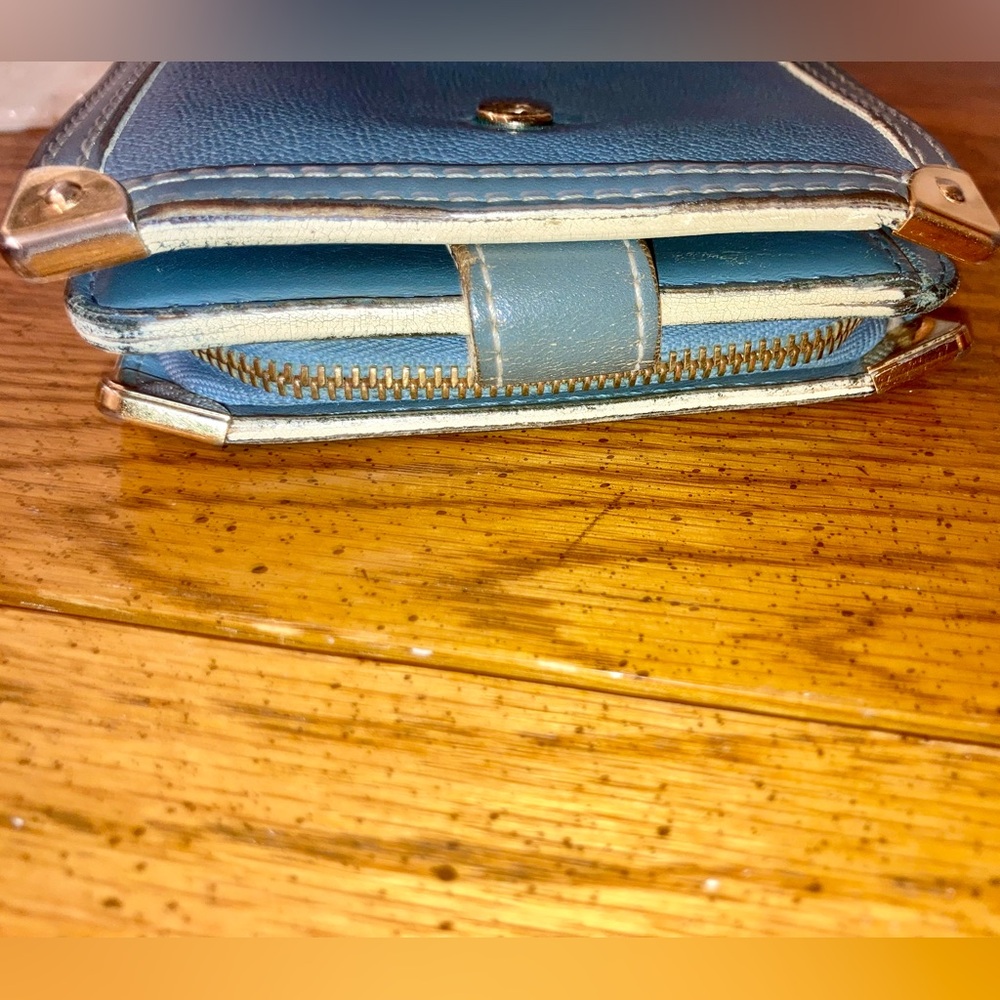 Louis Vuitton Vintage Suhari Compact Zip Wallet Leather Blue - Picture 6 of 12